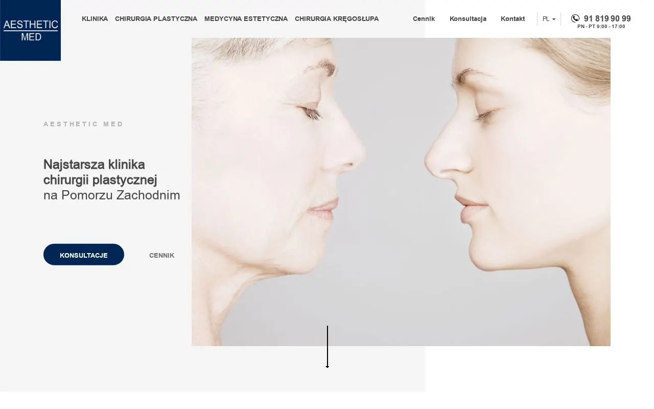 Aesthetic Med — zrzut ekranu strony